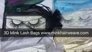 Mink Hair Lash Bags Organza Bags Drawstring Package Bag