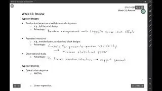 STAT 4210: Types of design and analysis