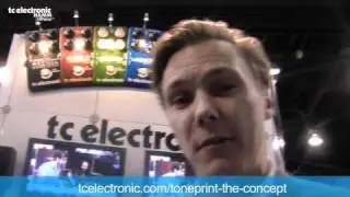 TC Electronic's Uffe Hansen showing the NAMM booth