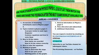 KCSE Physics paper 3 (232/3) guidelines- first edition for form four candidates🖋️📓💯✅.