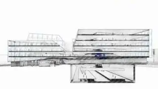 Municipal Offices and Train Station Delft  Section Animation