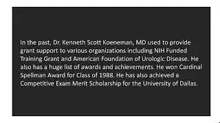 Dr. Kenneth Scott Koeneman, MD - Promising Oncology Researcher