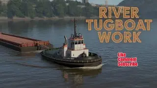 River Tugboat on a Foggy Day 🚤🌫️ #tugboat #riverlife #subscribe #like