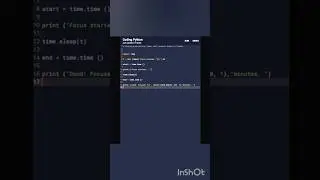 Simple productivity timer with session Stats in Python.#python #pythonprogramming #coding #coder #js