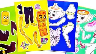 DIY ASMR Tung Sahur Falls in Love with Ballerina Cappuccina ITALIAN BRAINROT with PAPER STICKER