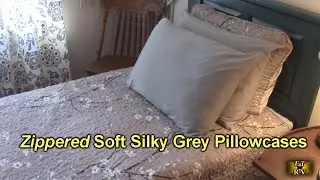 REVIEW KASENTEX Zippered Soft Silky Grey Pillowcases -Breathable Queen Size 20