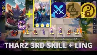 MAGIC CHESS NEW META STRATEGY!! THARZ 3RD SKILL + 2 LING 3 STAR!! 4 Swordsman + 3 Mech era + 3 Cadia