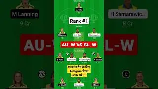 AU-W vs SL-W Dream11 Team,  AU-W vs SL-W Dream11 Team Prediction,  Australia vs Sri lanka Woman T20