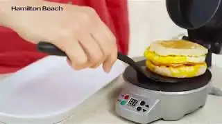 Amazon com  Hamilton Beach Breakfast Sandwich Maker, Silver 25475A  Electric Sandwich Makers  Home