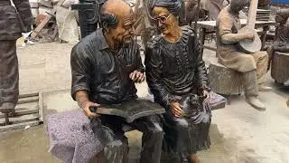 Custom Bronze Elderly Statue
