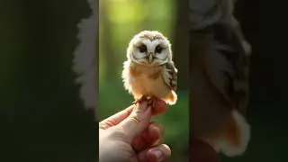 Tiny Owl on a Finger 🦉🌲 Forest's Little Wonder