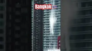Pool water pours over side of high rise during Bangkok&rsquo;s Earthquake🇹🇭 #marveler