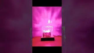 Dynamic Rotating Water Ripple Projector Night Light Water Ripple Cube Colorful Night Light Flame
