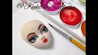 Новое личико для новой девочки #Pin-up 😍 из солёного теста. Роспись акварелью.