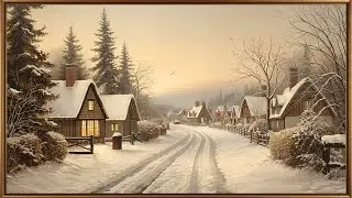 Christmas Village Street ❄️ 4K Frame TV Art | Cozy Winter Screensaver | Holiday Home Decor