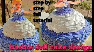 Barbie girl cake design| purple Barbie cake with princess crown| simple doll cake decorating ideas