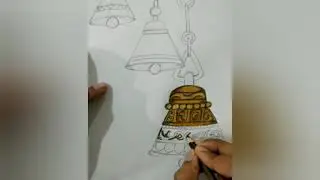 drawing  Indian temple bells
