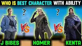 Kenta Vs Justin Bieber Vs homer character ability in free fire max 🔥// who is the best God character