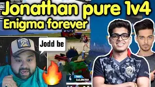Jonathan pure 1v4 team Enigma forever 🥵 Godlike playing 4 for Bgis 🇮🇳