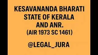 Kesavananda Bharati v.State of Kerala (AIR 1973 SC 1461) || CONSTITUTION IMPORTANT JUDGMENT ||
