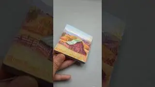 Tiny painting of a barn #artreveal acrylic art for beginners
