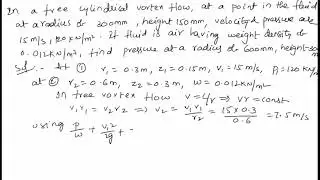 problem on free vortex flow