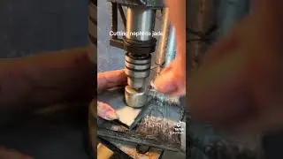 How to cut jade~drill press & diamond core bit.