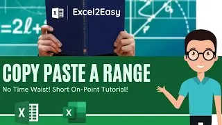 Copy Paste A Range in Excel tutorial