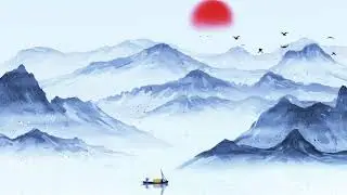 Fantasy ink style mountain background video