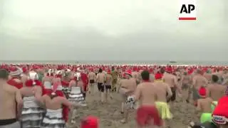 People across Europe celebrated the beginning of 2015 with a dip into some of the continent's coldes