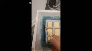 Step by step acrylic flower window painting for beginners/ art tutorial #toptrending #subscribe