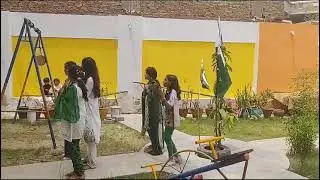 Students from Sindhiana School organized to celebrate Pakistan's birthday or a freedom day.