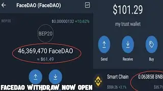 Facedao | facedao airdrop | facedao withdraw | how to sell facedao on trust wallet | Instant airdrop