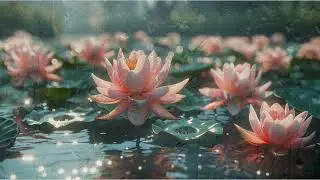1 Hour Meditation Music with Gentle Rain |Lotus Serenity Relax, Sleep, Spa Ambience