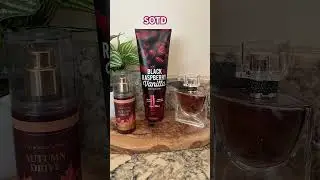Raspberry 🍁 Fall Vibes #sotd #bathandbodyworks #fall #perfumes #fallperfumes #lancome#lavieestbelle
