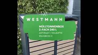 Westmann M&uuml;lltonnenbox, Ger&auml;tebox 2-fach 240 L, Korpus anthrazit/Holzoptik