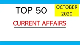 Current Affairs October 2020 | Current Affairs October 2020 in English