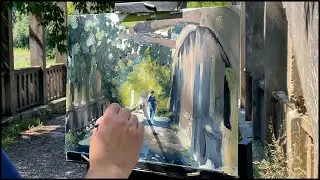 Plein Air Painting Wiley Bridge at Claireville Conservation Area in Brampton