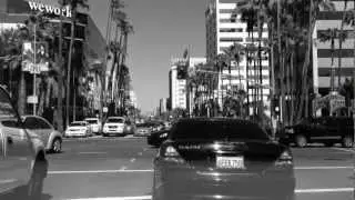 Driving on Hollywood Blvd to Highland Ave in Los Angeles