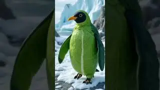 Hyper Realistic Cabbage Penguin in Icy Wonderland | Vegetable Art in Motion