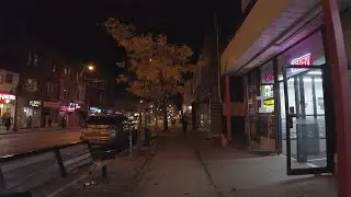Downtown Toronto's  Parkdale at Night in Autumn [4K 60fps / ASMR Travel / Canada]