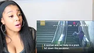 PEOPLE FALLING DOWN ESCALATORS | Reaction