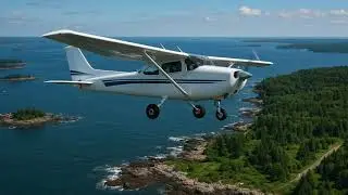 Cessna 172 Approach & Landing at Bar Harbor, Maine (KBHB) | PALS Volunteer Flight