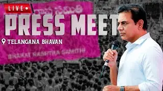 Live: BRS Working President KTR addressing the media at Telangana Bhavan.