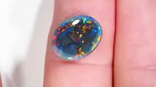 Rarest 3.33ct solid black opal from Lightning Ridge, Australia