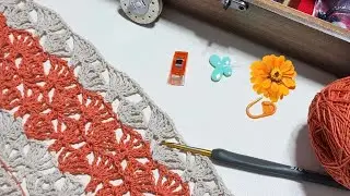 İki Renkli Kolay Şal Modeli Yapımı -  Easy Crochet