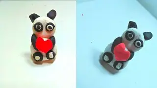 Panda Face With Polymer clay | How to make panda face with clay