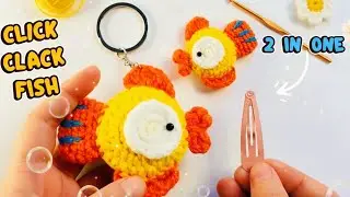 Crochet click clack Fish | Crochet Tic tac Antiestress #crochet #handmade #amigurumi #keychain 