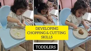 How to teach chopping & cutting to kids #skill #child #candysprouts