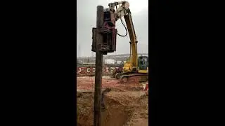Vibratory Pile Driver in action